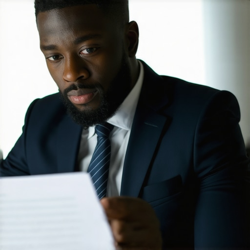 Immigrant consulting with lawyer about legal documents for citizenship.