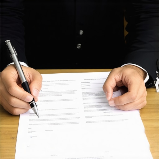 Lawyer analyzing immigration case documents in a professional office