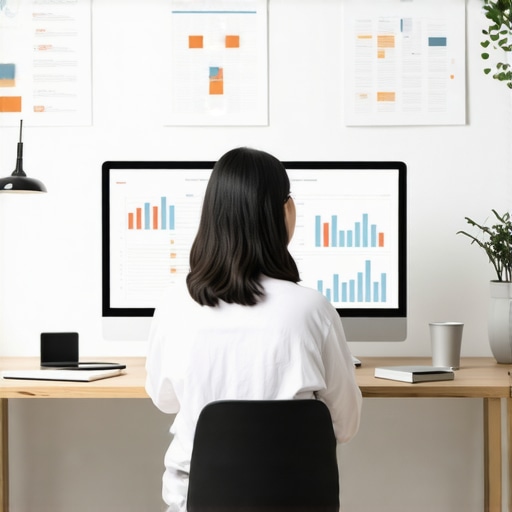 Persona gestionando documentos digitales en su computadora para inmigración