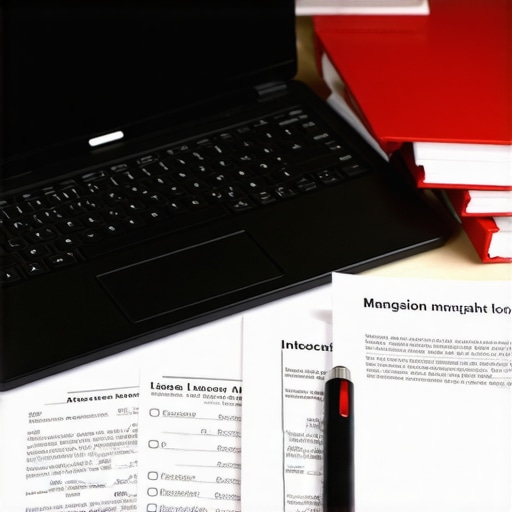 Abogado de inmigración usando tecnología y documentos para gestionar casos migratorios.