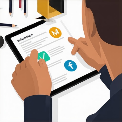 Person managing immigration documents on tablet with organizational tools