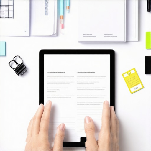 Hands using digital tools to manage immigration documents effectively