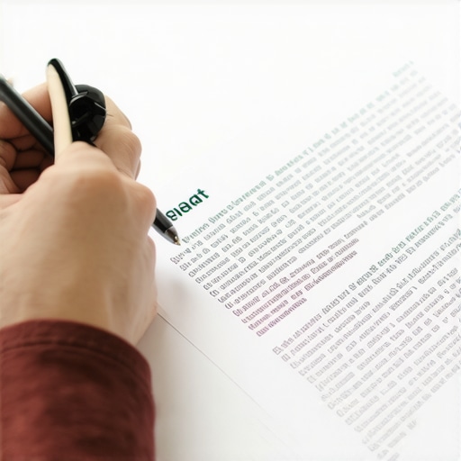 Persona revisando documentos legales con un abogado especialista