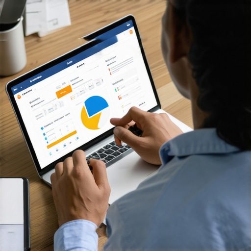 Gestión digital de documentos migratorios Persona organizando documentos digitales para inmigración