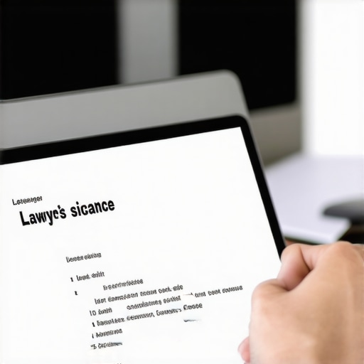 Person checking lawyer license on computer