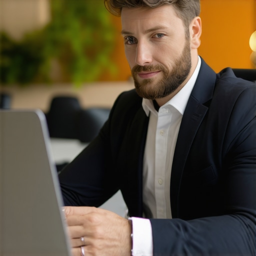 Abogado de inmigración revisando documentos digitales en su oficina