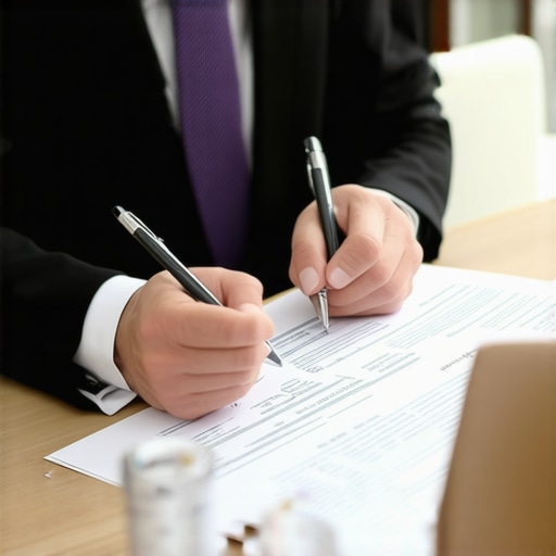 Immigration lawyer discussing costs and documents with client