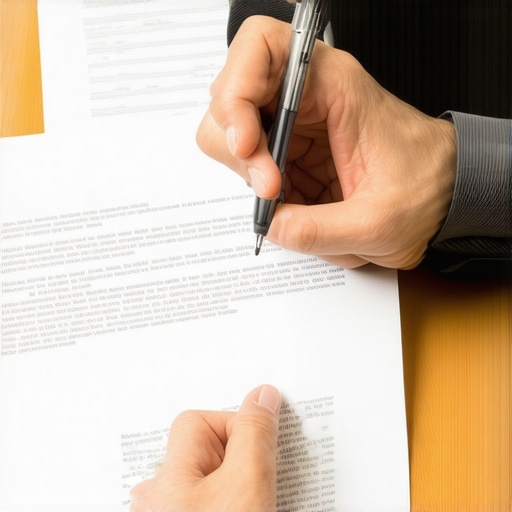 Abogado de inmigración revisando documentación con cliente en oficina