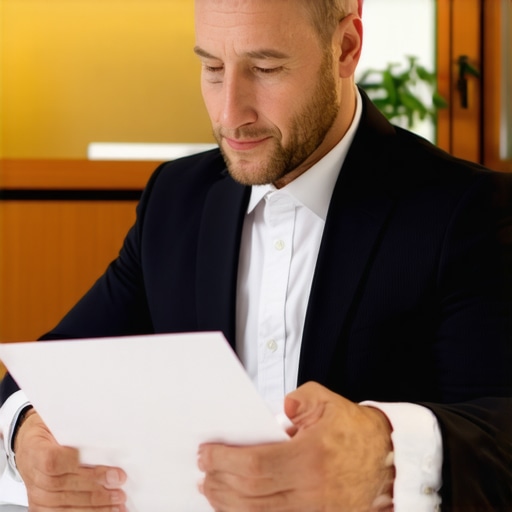 Immigration lawyer discussing case details with client in office