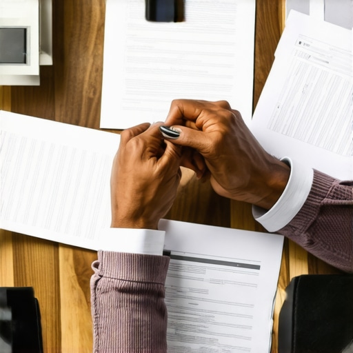 Person managing immigration papers with a laptop and smartphone