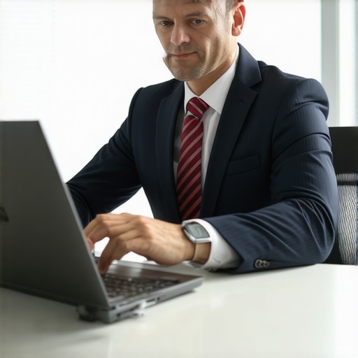 Abogado de inmigración trabajando con múltiples pantallas y software especializado