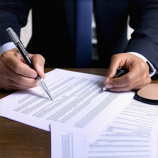 Immigration lawyer discussing legal strategy with client at desk