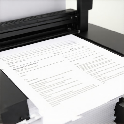 Escáner profesional digitalizando documentos legales en una oficina moderna