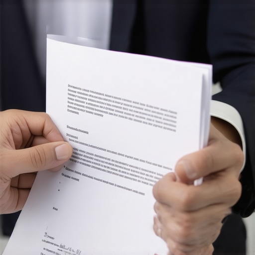 Immigration lawyer analyzing legal documents in office