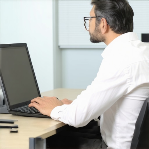 Abogado de inmigración trabajando en gestión de casos con tecnología avanzada