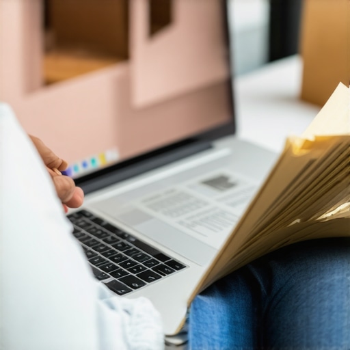 Persona organizando documentos digitales en una laptop