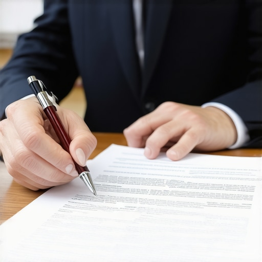 Abogado de inmigración revisando documentos con cliente