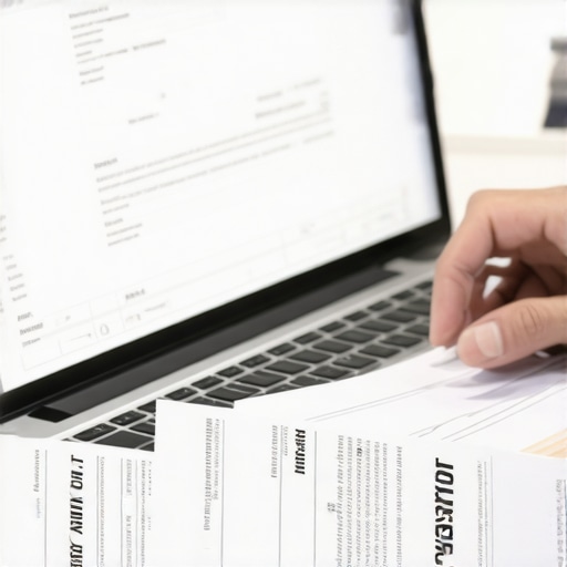 Persona gestionando archivos digitales en su computadora para procesos de inmigración