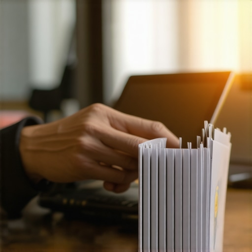 Persona gestionando documentos digitales en una laptop para inmigración