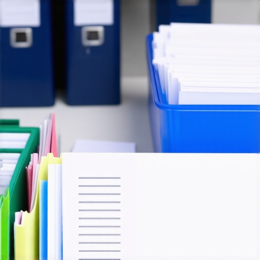An organized workspace with folders and legal documents for immigration process