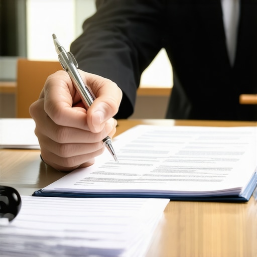 Immigration lawyer advising client on legal documents