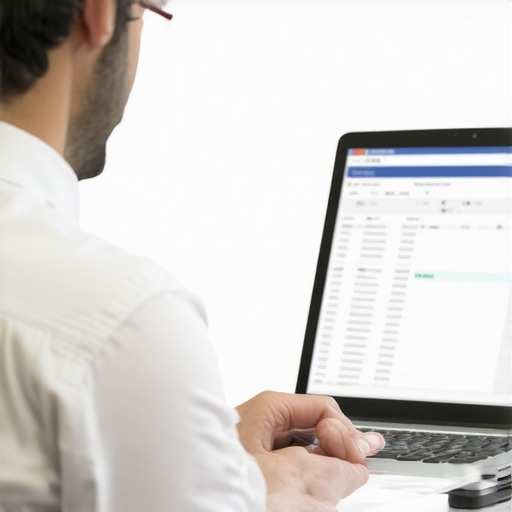 Herramientas digitales para gestionar casos migratorios Abogado revisando documentos legales y utilizando herramientas digitales en su oficina.