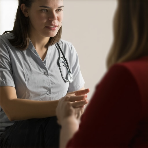Doctor and immigrant discussing medical documents and immigration process