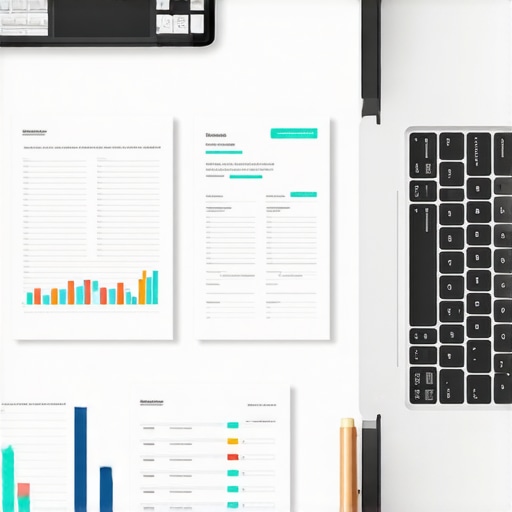 Organized Financial Documents and Laptop for Immigration Planning Desk with financial papers and laptop showing planning for tax debt resolution.