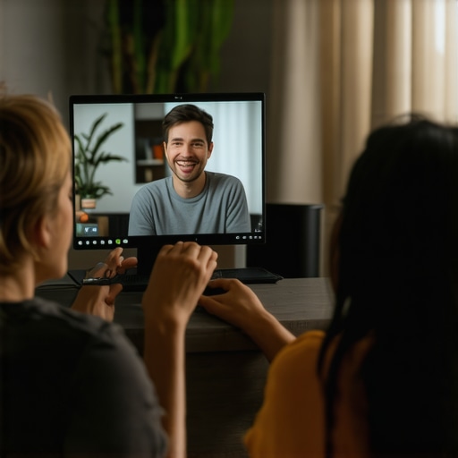 Conexión familiar a través de videollamada Padre hablando con su hijo por videollamada en un ambiente cómodo