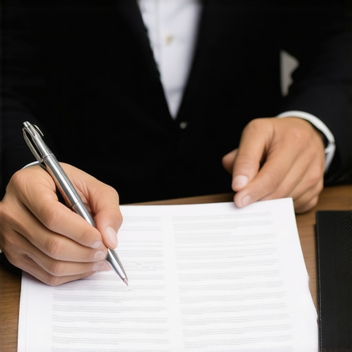 Immigration lawyer explaining legal options to a client at a desk.