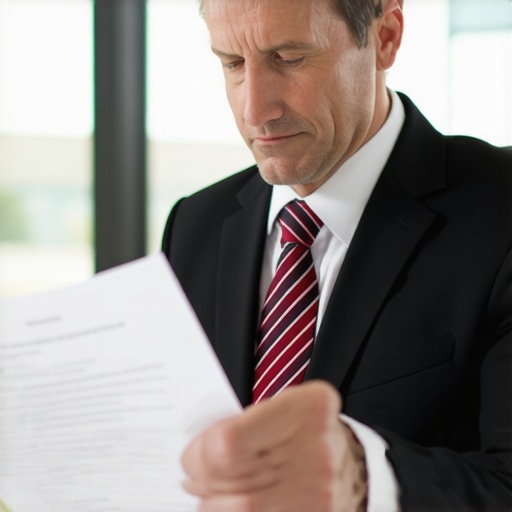 An immigration lawyer analyzing documents with a client in a legal office.