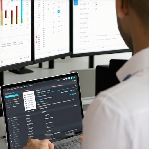 Herramientas tecnológicas para abogados de inmigración Abogado de inmigración trabajando con múltiples herramientas digitales en su escritorio