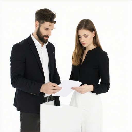 Lawyer and couple discussing immigration evidence