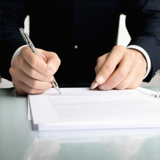 Lawyer and client reviewing immigration documents together.