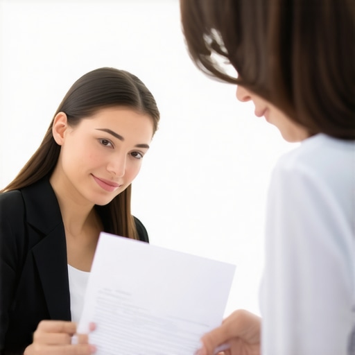 Lawyer guiding a student through the application process