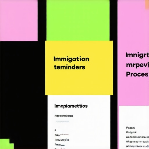 Pantalla de computadora con documentos ordenados y alertas para proceso de inmigración