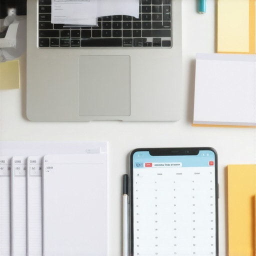 Workspace with documents, laptop, and calendar for managing immigration process.