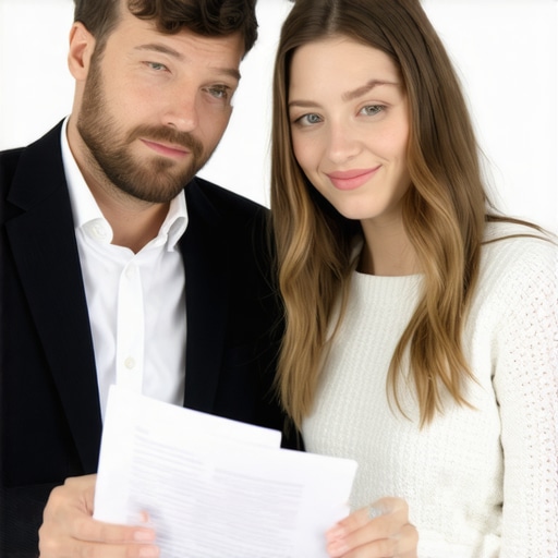 Un abogado de inmigración y una pareja revisando documentos para la entrevista