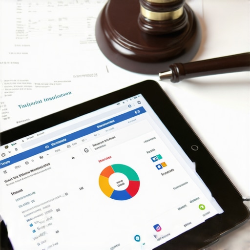 Abogado revisando perfiles sociales y documentos legales para un caso de inmigración