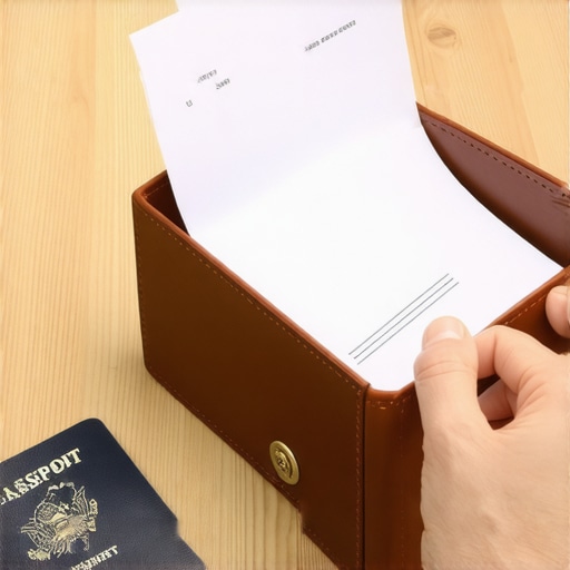 Documentos organizados para reingreso a Estados Unidos con permiso de viaje