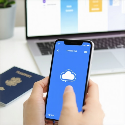 Persona escaneando documentos legales con su celular para mantener un expediente migratorio digital organizado