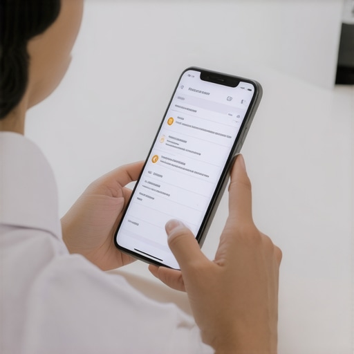 Persona escaneando documentos médicos con un celular para su expediente migratorio