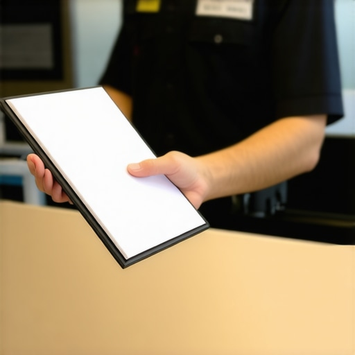 Viajero entregando documentos en el aeropuerto para demostrar lazos con su país