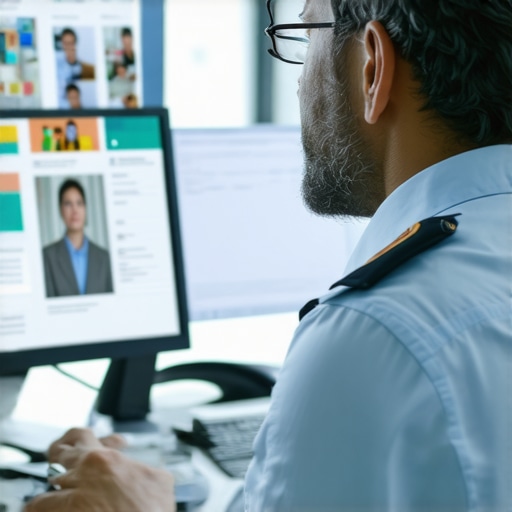 Escrutinio digital en procesos de inmigración Oficial de inmigración verificando redes sociales y coherencia de documentos