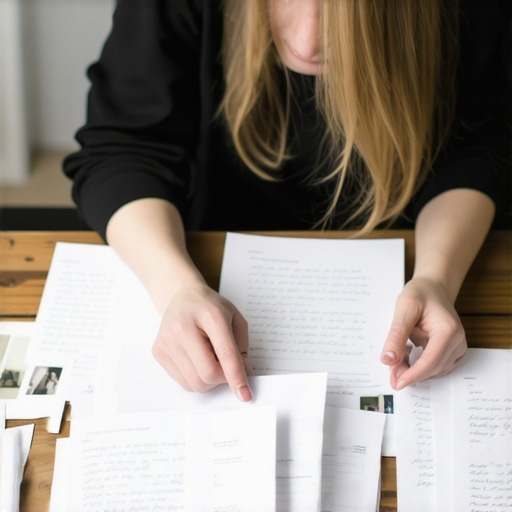 Persona organizando documentos personales para un trámite migratorio