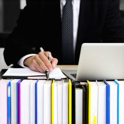 Abogado de inmigración analizando minuciosamente documentos legales en su oficina