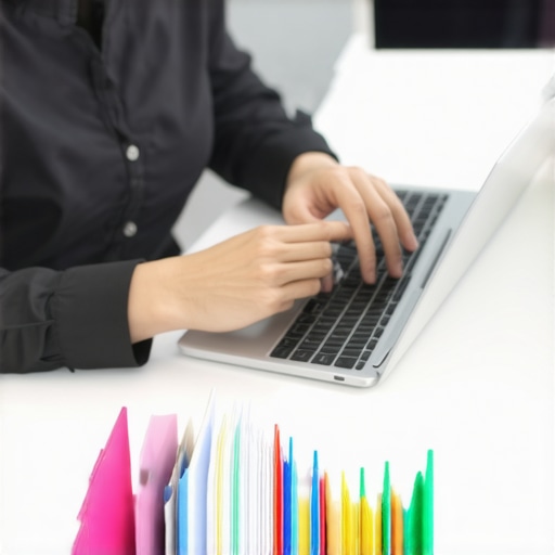 Gestión eficiente de documentos legales Persona organizando y digitalizando documentos para su proceso de inmigración
