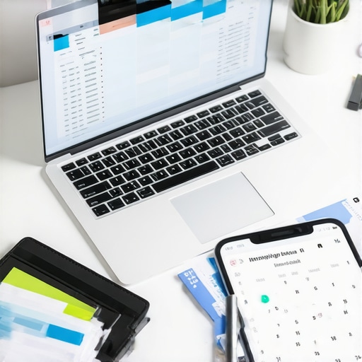 Escritorio organizado con documentos legales y herramientas digitales de seguimiento para casos de inmigración