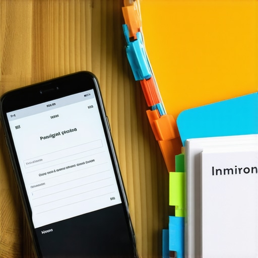 Teléfono móvil con aplicación de rastreo de casos y carpeta de documentos legales organizada