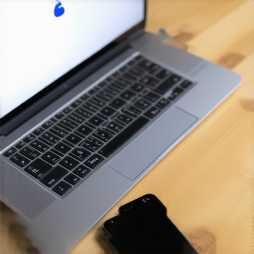 Computadora y celular con iconos de cifrado para proteger datos migratorios.